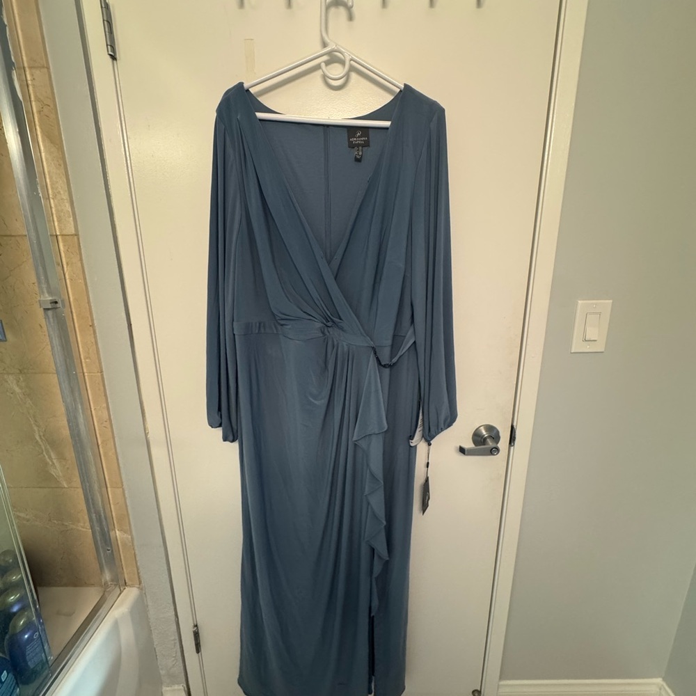 Adrianna Papell Long Sleeve Blue Dress